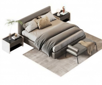Modern Double Bed-ID:948946001
