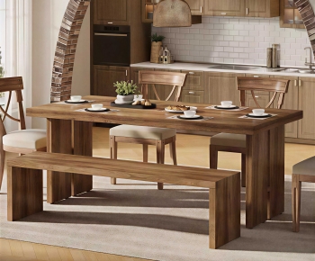 American Style Dining Table And Chairs-ID:864085914