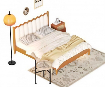 Modern Double Bed-ID:122602942