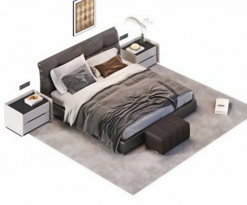 Modern Double Bed-ID:403155092