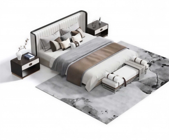 New Chinese Style Double Bed-ID:689316036