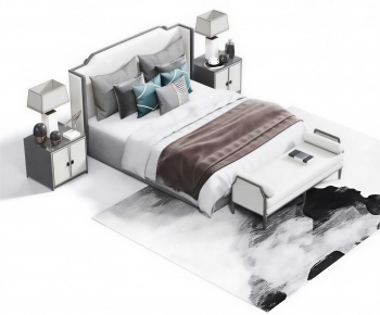 New Chinese Style Double Bed-ID:198431021