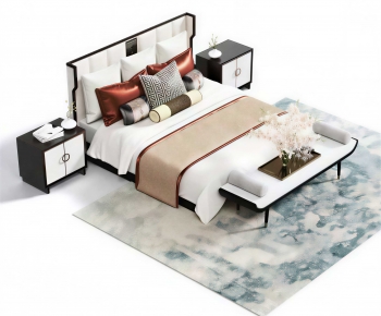 New Chinese Style Double Bed-ID:816651118