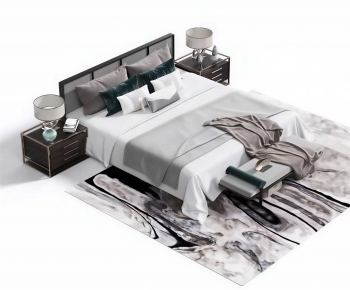 New Chinese Style Double Bed-ID:289855962