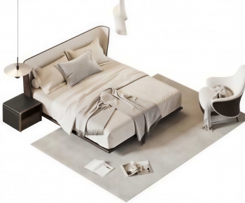 Modern Double Bed-ID:626890722