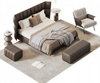 Modern Double Bed-ID:613435986