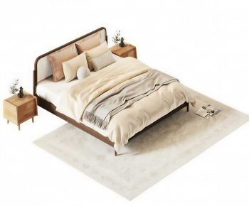 Modern Double Bed-ID:604829838