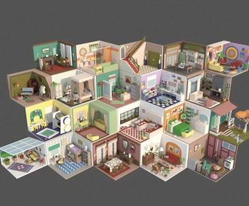 Modern Cartoon House-ID:792634017