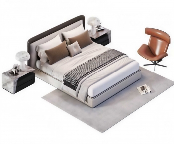 Modern Double Bed-ID:695966965