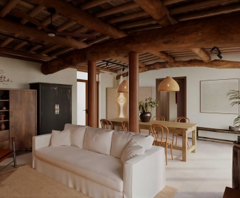 Wabi-sabi Style A Living Room-ID:599752903