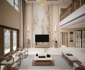 New Chinese Style A Living Room-ID:589392903