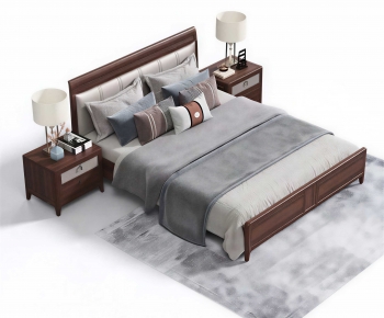 New Chinese Style Double Bed-ID:751975066