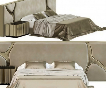 Modern Double Bed-ID:627907995