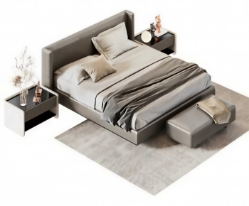 Modern Double Bed-ID:664187918