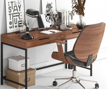 Modern Computer Desk And Chair-ID:521492006