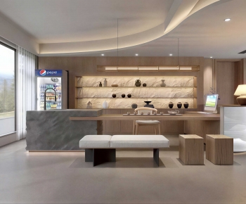 Wabi-sabi Style Office Reception Desk-ID:825460097