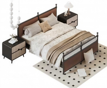 Modern Double Bed-ID:817584046