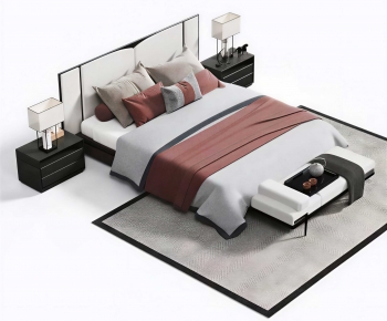 New Chinese Style Double Bed-ID:745178943