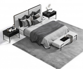 New Chinese Style Double Bed-ID:344852924