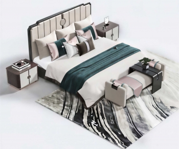 New Chinese Style Double Bed-ID:978358034