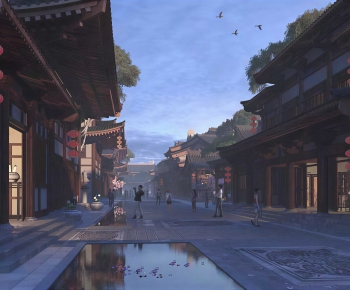 Chinese Style Commercial Street-ID:611192942