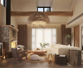 Wabi-sabi Style A Living Room-ID:720191966