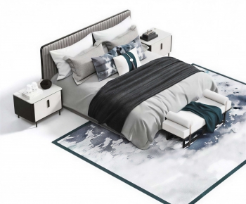 New Chinese Style Double Bed-ID:985049018