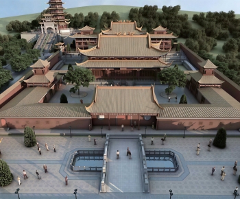 New Chinese Style Ancient Architectural Buildings-ID:847215894