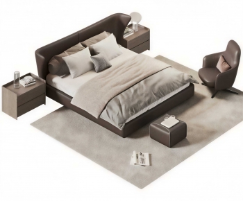 Modern Double Bed-ID:589919098