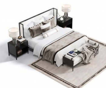 New Chinese Style Double Bed-ID:530632024