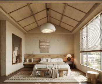 Wabi-sabi Style Bedroom-ID:595850994