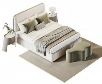 Modern Double Bed-ID:424521929
