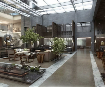 New Chinese Style Lobby Hall-ID:256459955