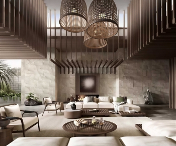 New Chinese Style A Living Room-ID:478694924