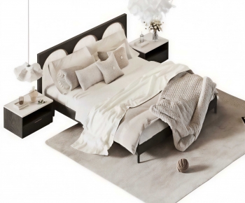 Modern Double Bed-ID:715740927
