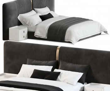 Modern Double Bed-ID:397610908