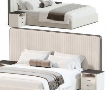 Modern Double Bed-ID:937328109