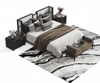 New Chinese Style Double Bed-ID:532016044