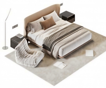 Modern Double Bed-ID:189435017