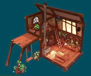 Modern Cartoon House-ID:740312102