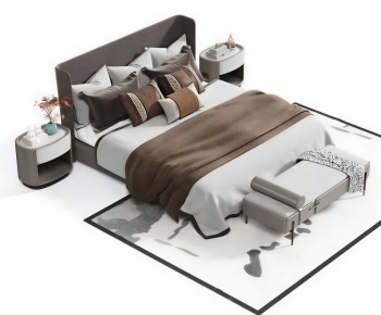 New Chinese Style Double Bed-ID:783435113