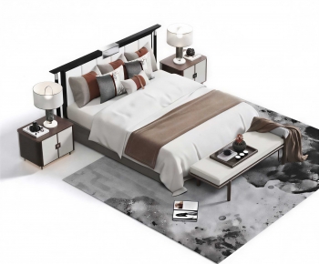 New Chinese Style Double Bed-ID:475191125