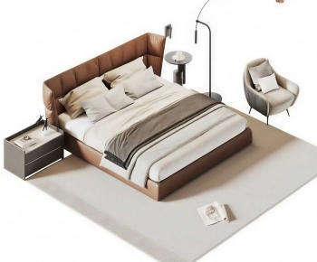 Modern Double Bed-ID:821578989