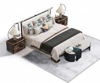 New Chinese Style Double Bed-ID:739727024