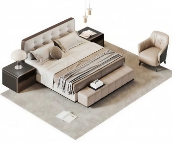 Modern Double Bed-ID:649233101