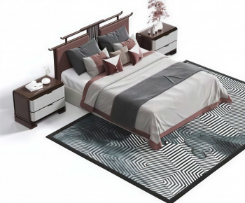 New Chinese Style Double Bed-ID:814877999