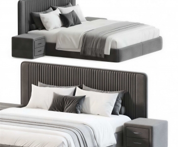 Modern Double Bed-ID:297118909