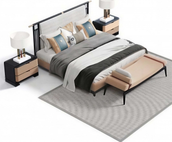 New Chinese Style Double Bed-ID:217790655