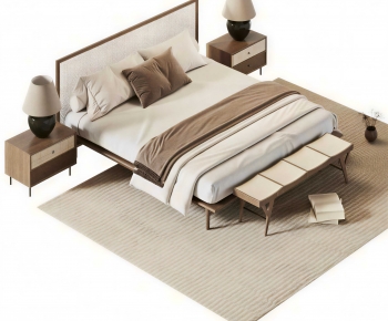Modern Double Bed-ID:855525973