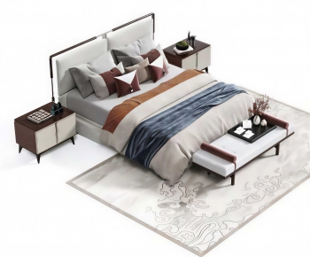 New Chinese Style Double Bed-ID:408406029
